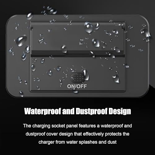 LIDSCURA 4Port 12V USB Charger Outlet, Dual QC3.0 USB-A & Dual PD3.0 Type-C, 12V 24V Embedded RV Boat Marine USB Outlet with Voltage Display and ON/Off Switch for Van Conversion Truck Camper by LIDSCURA - Used condition - Image 5