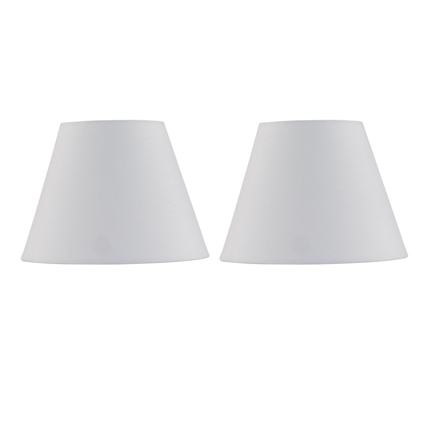 Firstchoicelighting White Set Of 2 Ivory Off Fabric Table Lamp Shades, Lampshade For Table Lamp Or Bedside Light, Diameter 20Cm