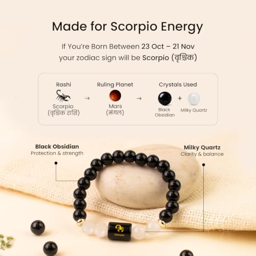 Image of Astrotalk Zodiac Crystal Bracelet | Balances Energy & Enhances Positivity | Certified Healing Crystals with Certificate | Astrology Bracelet for Man & Woman | Gift for Man & Woman