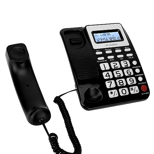 Téléphone Bureau à Domicile Filaire Noir Écran Identification Appel