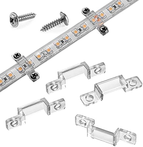 100 Pack Strip Light Mounting Clip Tape Light Clamp for 10mm Width IP67/68