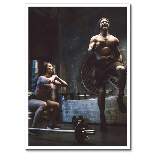 Poster Home Gym avec cadre noir pour créer un coin sport chez soi