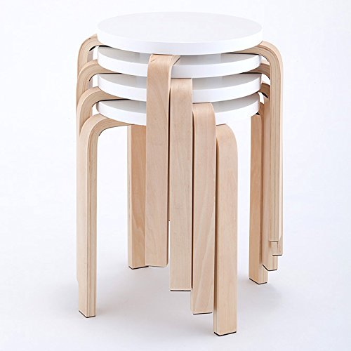 Amazon.co.jp: 木製丸椅子 4脚SET Z-SHSC-1-4SET ナチュラル : 文房具