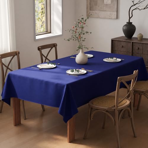 Flgef Blue Table Cloth 200x140cm Wipe Clean Rectangular Table Cloths Water Resistant Washable Fabric Tablecloths Dining Table Cover for Outdoor Garden Wedding Parties