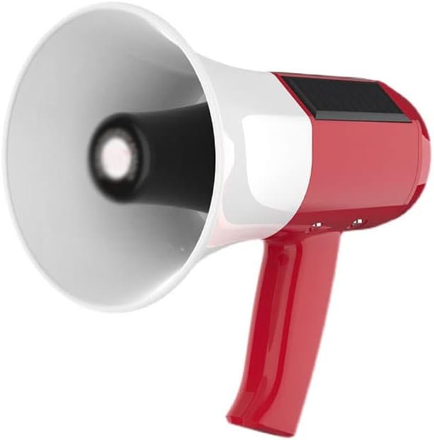 Megaphone High-Power Megaphone Solar Charging, 35W Handheld Voice Amplifier Recording Horn Tour Guide Speakers Loud Multifunction Bullhorn Bullhorn Amplifiers