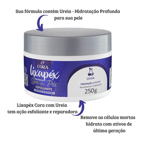 Kit Spa dos Pés Cora Calox Gel Esfoliante Lixapéx Ureia Pémax Ureia Espátula Plantar 222