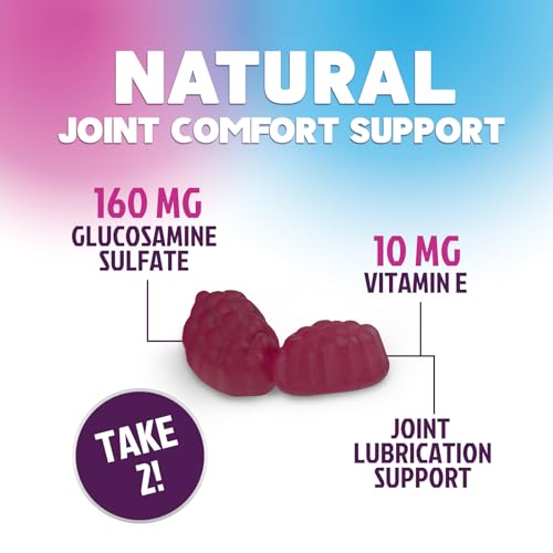 Joint Support Gummies Glucosamine Plus Vitamin E - Nature's Joint Support Supplement for Occasional Discomfort for Back, Knees & Hands - Cartilage & Joint Health & Flexibility Support - 120 Gummies - Image 6
