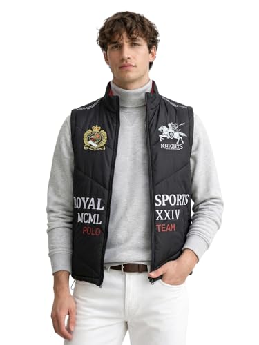 Image of The Indian Garage Co Men Regular Fit Sleeveless High Neck Collar Printed Jacket