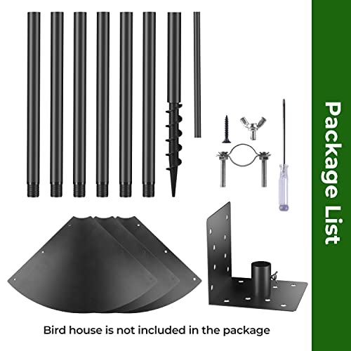 Flanagan 92 Inch Bird House Pole Mount Kit, Adjustable Heavy Duty Bird Feeder Pole For Outdoors, Bird Feeding Station With Squirrel Proof Baffle For Bird Watching (Bird House Not Included) #TOP3