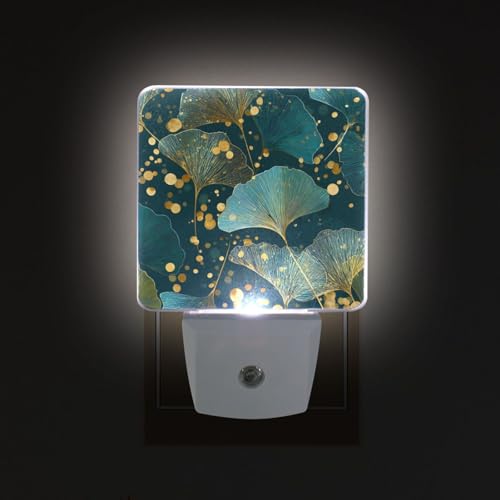 Luz Nocturna Sensor Ginkgo Hojas y Puntos Dorados miniatura 2