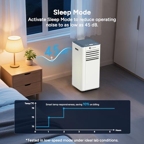 Image of DR.PREPARE 8,000 BTU Portable Air Conditioner, 4-in-1 Portable AC with Remote Control, Fast Cooling, 24H Timers, Window kit, Cools Up to 350 sq. ft for Rooms, Bedroom