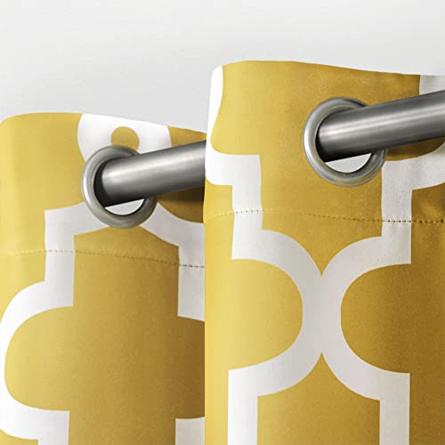 Exclusive Home Curtains Ironwork Woven Blackout Grommet Top Panel Pair, Sundress Yellow, 52x84, 2 Piece, W 52" x L 84" (2 Panels) - Image 3