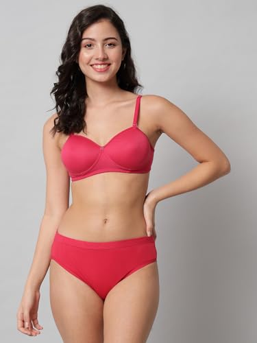 Image of CSU Women's Cotton Half Padded Non Wired Bra and Panty Set Pack of 3