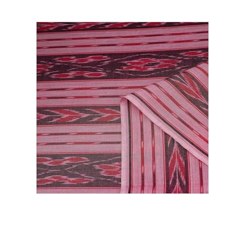 Image of Premium Sambalpuri Ikat Weave Pure Handloom Cotton Shirt Fabric - Authentic Odisha Traditional Tie-Dye Craft, Soft & Breathable Natural Cotton Material for Custom Tailoring, Casual & Formal Wear