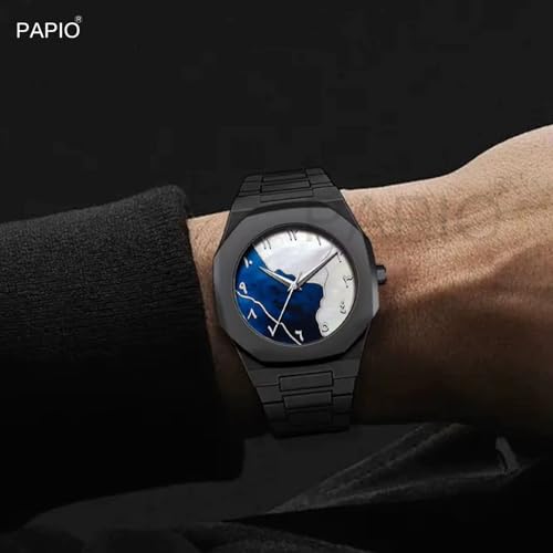 Image of PAPIO Men's Designer Analog Watch | Polycarbon Strap Wrist Watch | Arabic Dial Stylish Casual & Formal Watch for Men