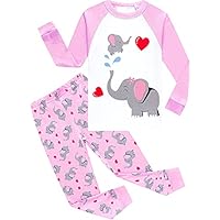 Little Girls Pajamas Sets Children Cotton Clothes Christmas Pjs Long Sleeve Sleepwear Toddler Elephant Pajama Kids Jammies Size 5T
