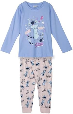 CERDÁ LIFE'S LITTLE MOMENTS - Pijama de Mujer de Stitch | Pijama de Algodon 100% de 2 Piezas [ Camiseta Pantalon Pijama Mujer ] - Licencia Oficial Disney