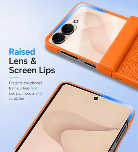 Image of STORMTAL Magnetic for Samsung Galaxy Z Flip 8 case, Hinge Protection, Built-in Screen Protector, Shockproof, Compatible with Magsafe, Rugged Phone Case for Z Flip 8 Orange