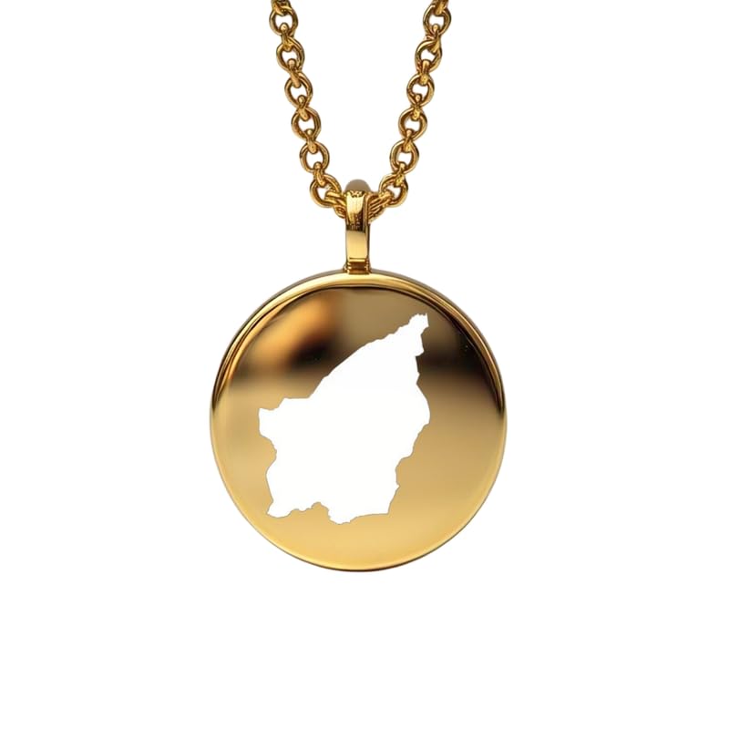 Pendentif carte de Saint-Marin breloque Terre en argent et or 24 mm