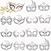 Timtop 14 PCS White Masquerade Masks DIY Paper Masks Half Face Mardi Gras Mask Halloween Party Mask