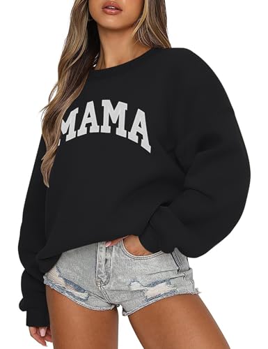 Image of LOMON Crewneck Sweatshirt for Women Casual Oversized Pullover Hoodies Long Sleeve Fleece Tops Sweater