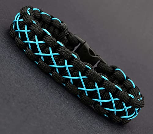 Siyah Turkuaz Paracord Bileklik - PAR0064