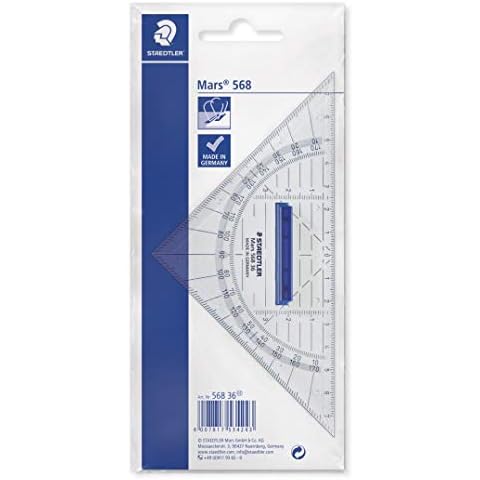 Escuadra Staedtler 568 36 de 16 cm con Asa Extraíble Cover