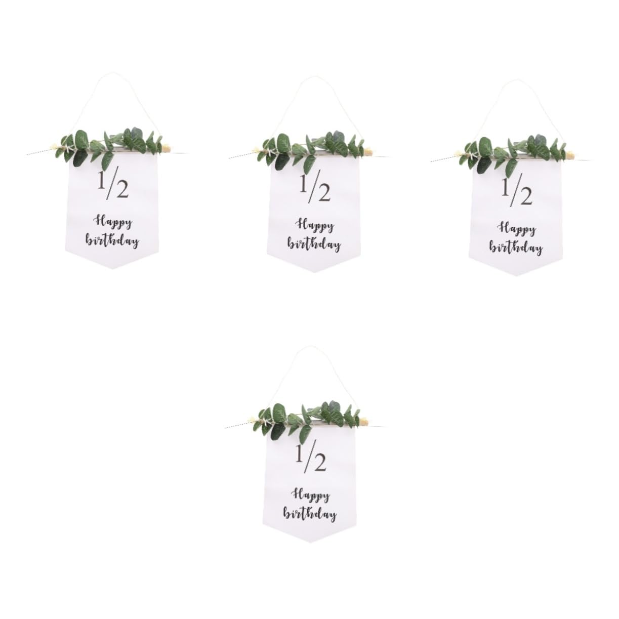 Bannière de joyeux anniversaire forêt pour déco de fête - 4 ensembles