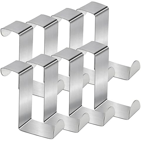 6 Piezas Gancho para Puerta Colgador de Acero Inoxidable Cover