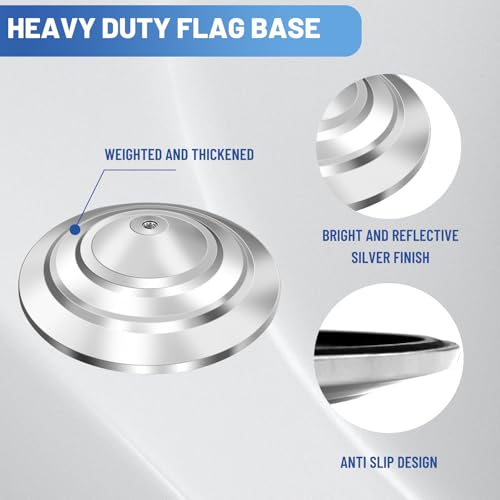 Indoor Flagpole Kit with Weighted & Thickened Base 6-8FT,Silver 2PACKS by WJTQTBT - Used condition - Image 5