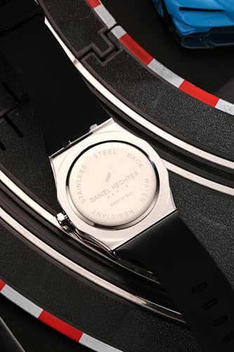Image of Daniel Hechter Paris Grenelle Collection Analog Watch for Men - Stainless Steel Bezel, Silicone Strap with Textured Dial and Date Display Function - DHM1015