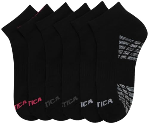 Image of Nautica Womens Quarter Socks Athletic Cushion Moisture Wicking Socks 6 Pack | Stretch Performance Dri-Motion Fabric, Cushioned with Arch Support, Breathable Mesh Panels, Quarter Cut, Shoe Size 4-10