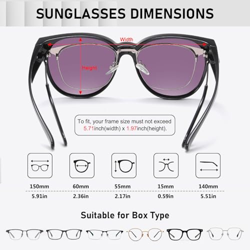 Image of HAOLOTA Fit Over Glasses Sunglasses for Women Polarized