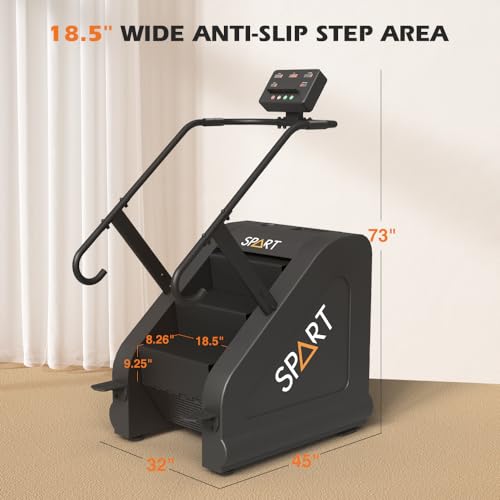 SPART Stair Stepper Climber with LED Screen, Stepper Stepmill Exercise Machine for Home Gym, 15 Speed Levels Stair Climber Stepping Machine for Cardio and Lower Body Workouts, 440LBS Capacity
