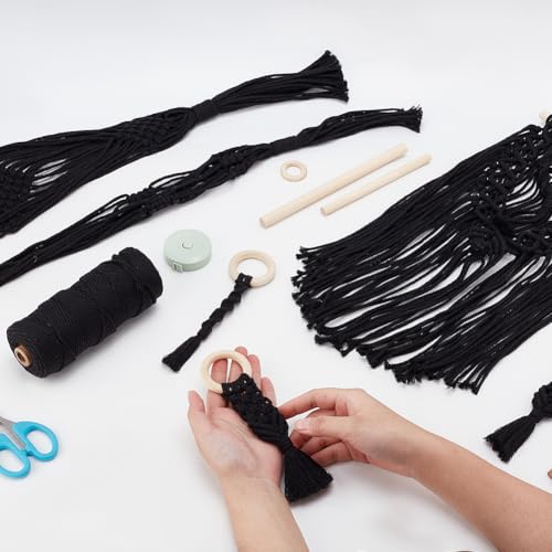 Kit suspension macramé plante débutant et kit macramé mural 8 pièces - 6