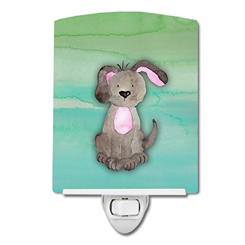 Lámpara de noche cerámica con diseño acuarela perro 6x4x3
