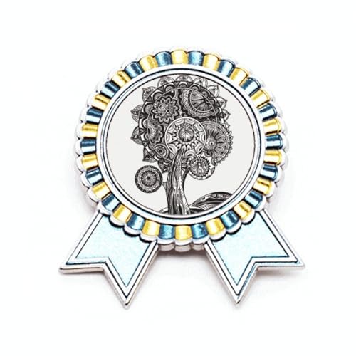 Broche tournesol noir et blanc en métal M idéale sur un manteau pour le bureau