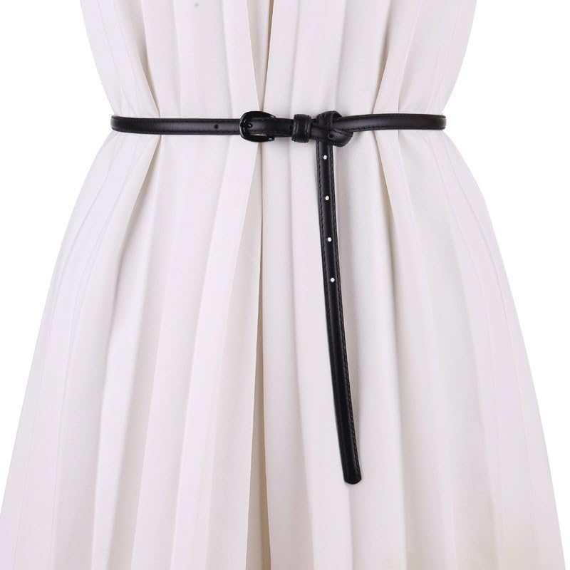 Cowhide Thin Belt For Women's Decoration Suit With Dress Shirt Waist Up Versatile Thin Belt For Women's(D)2