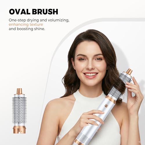 Image of 5 in 1 Blow Dryer Brush, Upgrade Hair Dryer Brush Set Negative Ion Air Styler Curling Wrap Air Curler, Hot Air Brush Curling Iron Hair Styling Tools As A Gift for Straight /Curl /Dry /Smooth