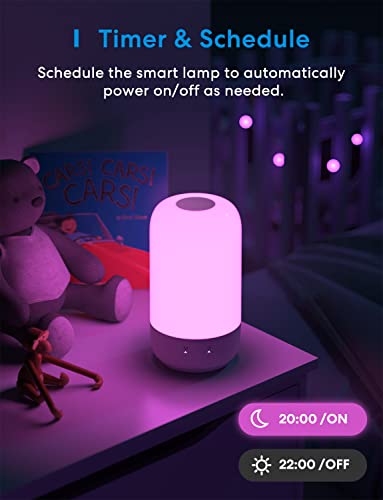 Meross Smart Lamp WiFi Table Lamp Compatible with Apple HomeKit, Alexa, Google Home, Bedside Touch Lamp RGBWW Color Voice Remote app Control (2.4GHz WiFi Only) - Image 6