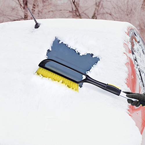 LOFTEK Snow Brush and Ice Scraper for car - 30.5\" to 39\" Extendable, Durable, Anti-Scratch Tool with Foam Grip for Removing Snow and Ice from The Windshield of The Car Easily