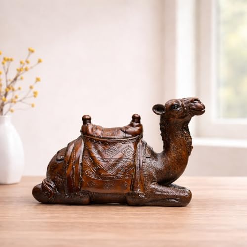 Image of ARMONIA Premium Camel Showpiece for Home Decor | Polystone Antique Dark Brown Rajasthani Camel Figurine Statue |Decorative Animal Sculpture for Living Room,Office Desk |Gift Item for Housewarming 17cm
