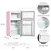 HAILANG Mini Fridge With Freezer,3.2 Cu.Ft Compact Refrigerator,Mini Refrigerator With 2 Doors For Bedroom,Office,Kitchen,Apartment,Dorm(pink)