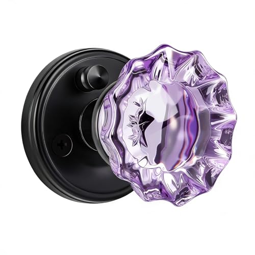 SHINY HANDLES Purple Glass Door Knob image