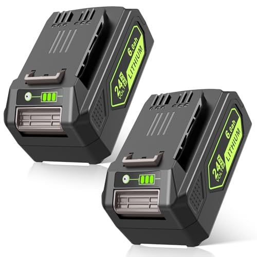 ARyee 24V 6.0Ah Replacement for Greenworks 24v Battery Compatible with Greenworks 24Volt 29842 29852 BAG709 Lithium ion Lawn Mower Weed Blower Battery, 2Packs