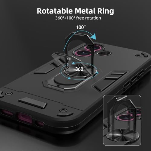 Image of NDCOM for iPhone 16 Cover | Premium iPhone 16 Case for Enhanced Protection | Stylish iPhone 16 Back Cover with Precise Cutouts | Ring Holder Case