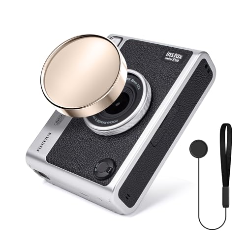 HIYQIN Mini EVO Lens Cap, Lens Protective Cap Compatible with Fujifilm Instax Mini Evo, Instax Mini Evo Lens Protective Cover - Champagne Gold