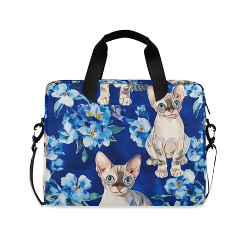Maletín para laptop 15.6 pulg azul con estampado gato miniatura 1