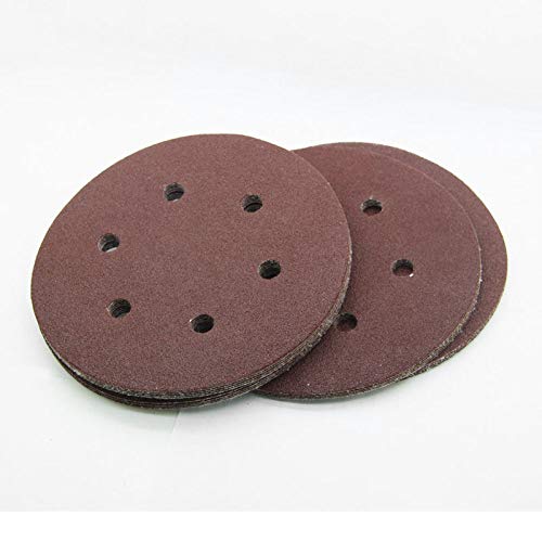 WHLEHL carta vetrata 25 pezzi 7 & quot; 7 pollici 180 mm 6 fori levigatura disco abrasivo abrasivo carta vetrata abrasiva rotoli di carta vetrata per levigatrice orbitale, GRIT 180
