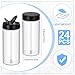Zhehao 24 Pieces Plastic Spice Containers Plastic Spice Bottles Clear Reusable Large Empty Seasoning Jars with Shaker Lids for Kitchen Storage Seasoning Powder Herbs(16 oz,Cylinder,Clear and Black)